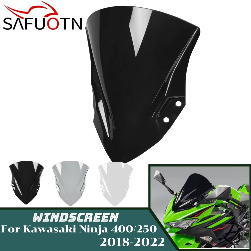 Ninja400 Ninja250 Windshield Windscreen For Kawasaki Ninja 400 250 2018-2024 Motorcycle Wind Screen Shield Deflector Accessories
