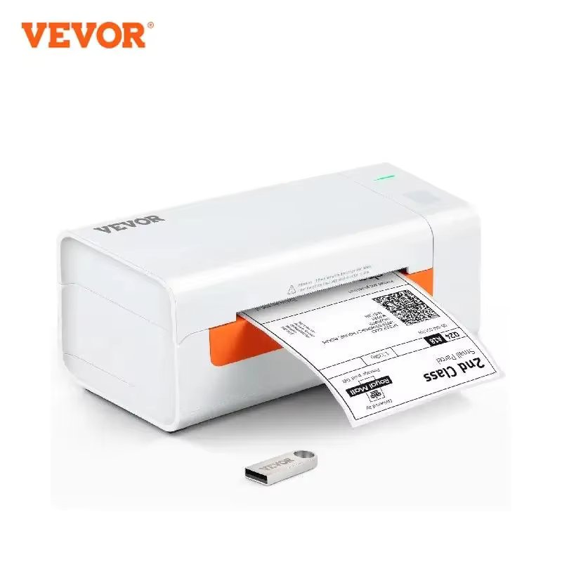 VEVOR 203dpi Desktop Thermal Label Printer USB Label Maker Sticker Shipping Barcode Printer Compatible W/ Windows/Mac OS/ Linux