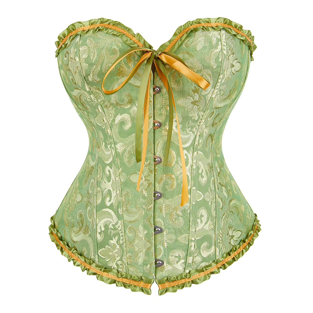Women Vintage Victorian Bustiers Sexy Lace Brocade Overbust Corsets Top Gothic Korsett Plus Size Corsetto