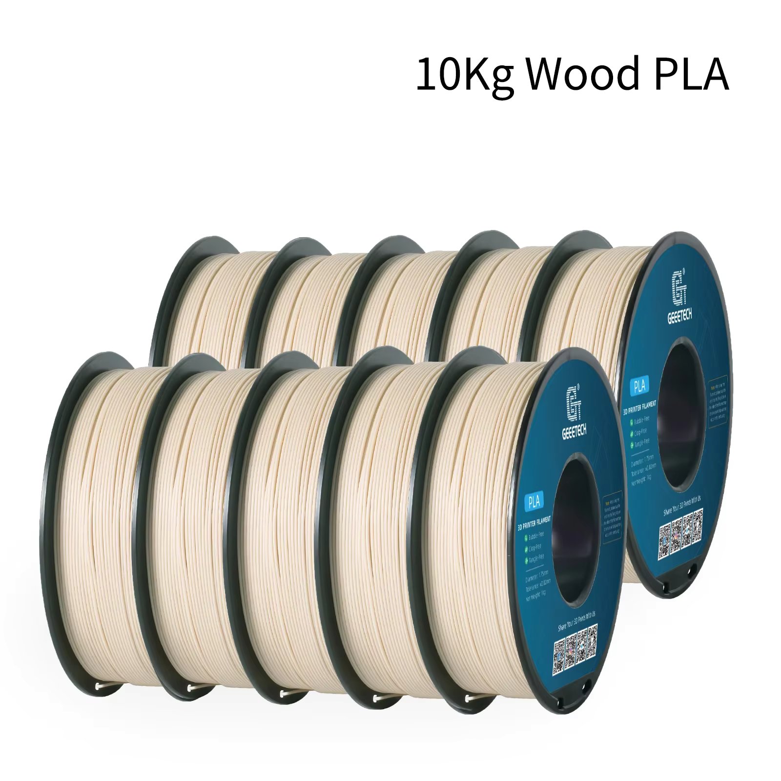 Geeetech Wood PLA Filament 10kg 1.75mm 3d Print wire Vacuum Packaging Local Warehouses Colorful Plastic for FDM 3D printer