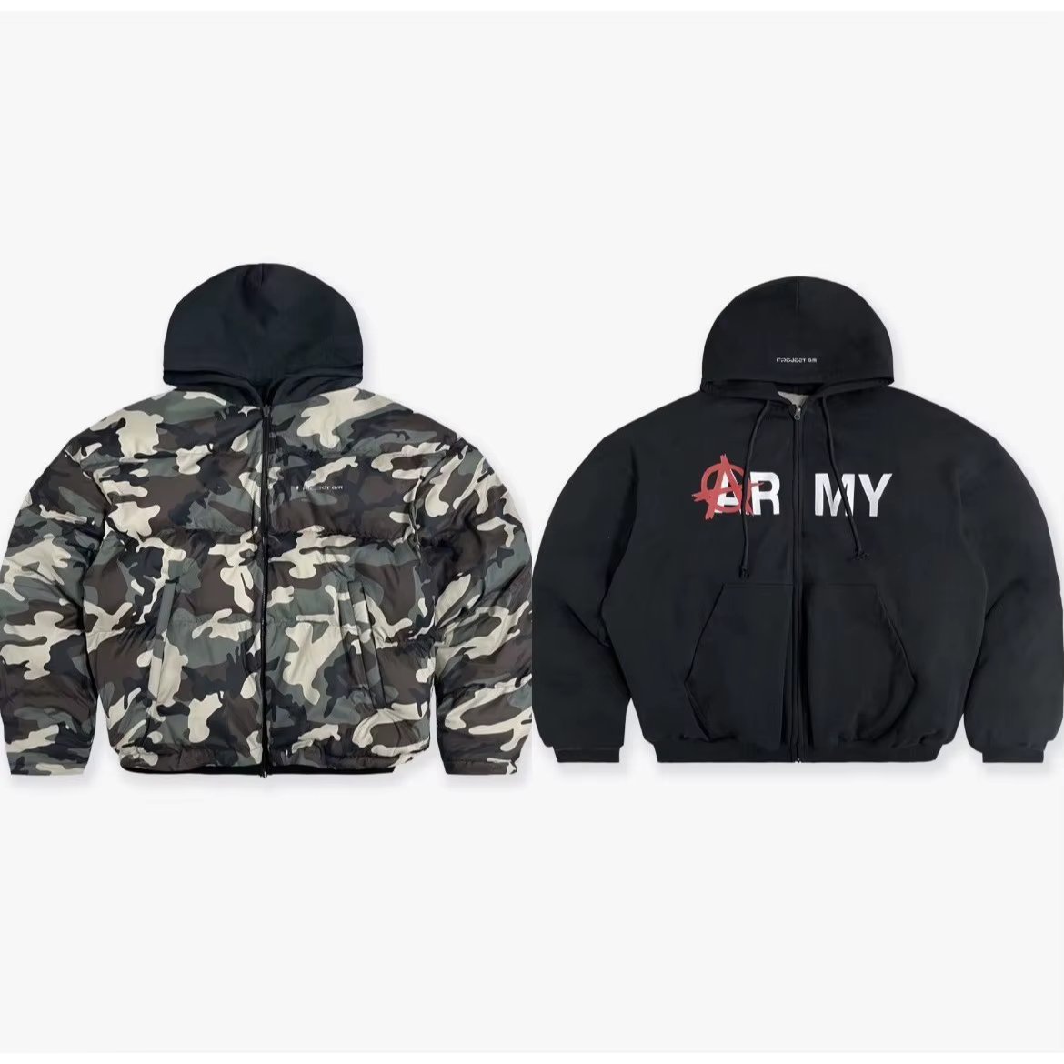 Firmranch Dark Green Camouflage Reversible Cotton Padded Jacket For Men Women Winter Hooded Thick Bread Coat High Street Outfits