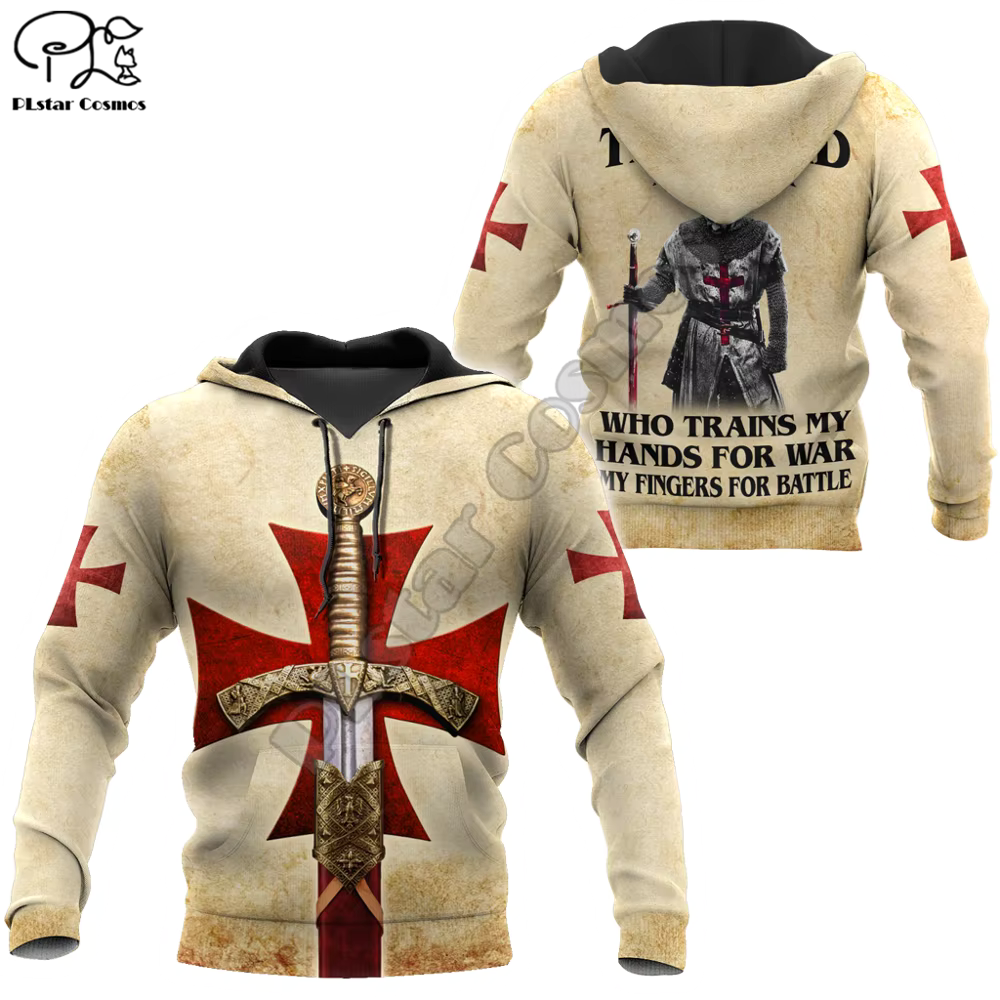 PLstar Cosmos 3dPrint Cross Knights Templar Jesus Armor Unisex Men/Women Harajuku Streetwear Funny Hoodies/Sweatshirt/Jacket-a7