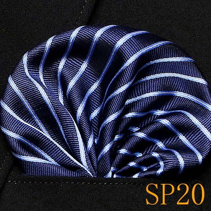 Mens Wedding Pocket Square Silk match for Suit Tie Men's Handkerchief Accessories Jacquard Solid Dots Stripes Pattern