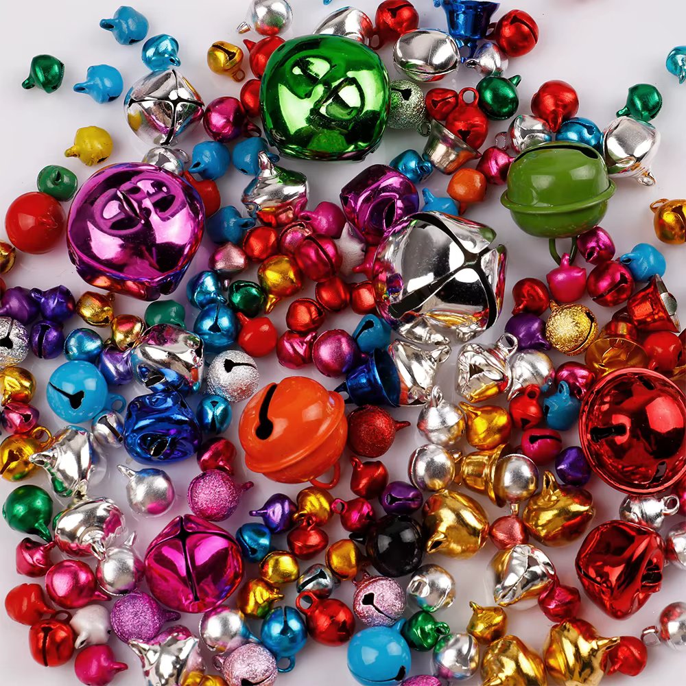 50g Random Mix  Jingle Bell DIY Crafts For Handmade Christmas Party Decorative Accessories H0201