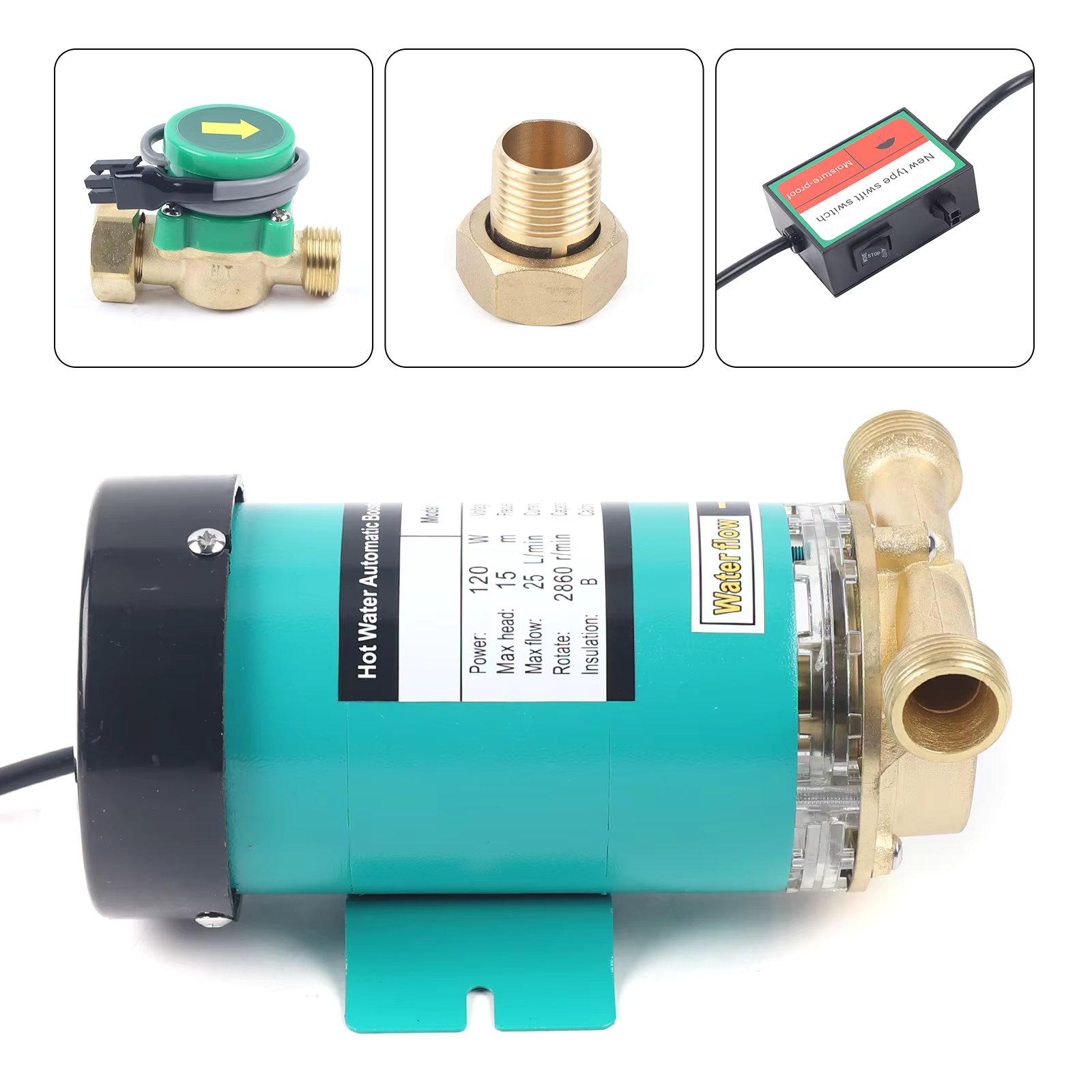 90W/120W Hot water pump Pressure pump Automatic household Booster pump garden Water pump and conversion pump 220V