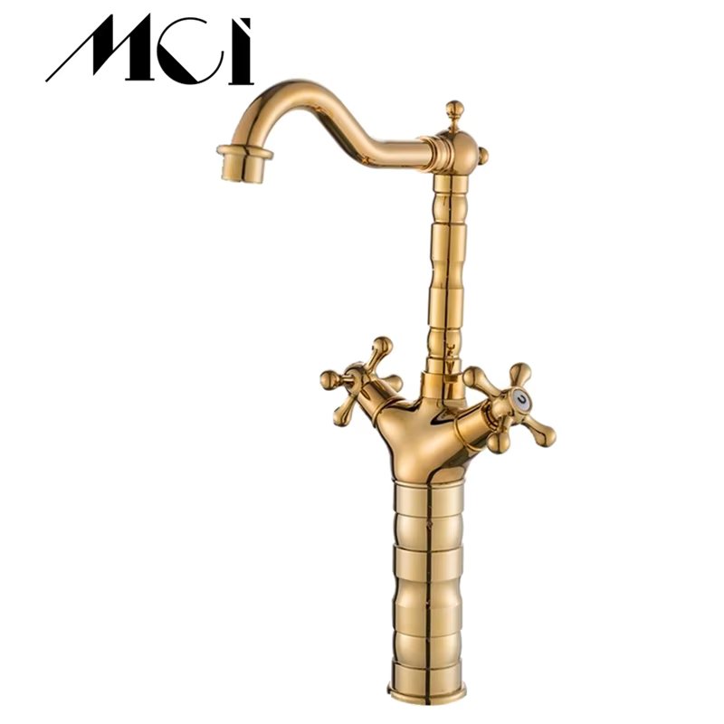 Mci Gold Kitchen Faucets Drinking Pure Water Kitchen Tap Deck Mounted Dual Handles Hot and Cold Water Mixer Faucet Torneira