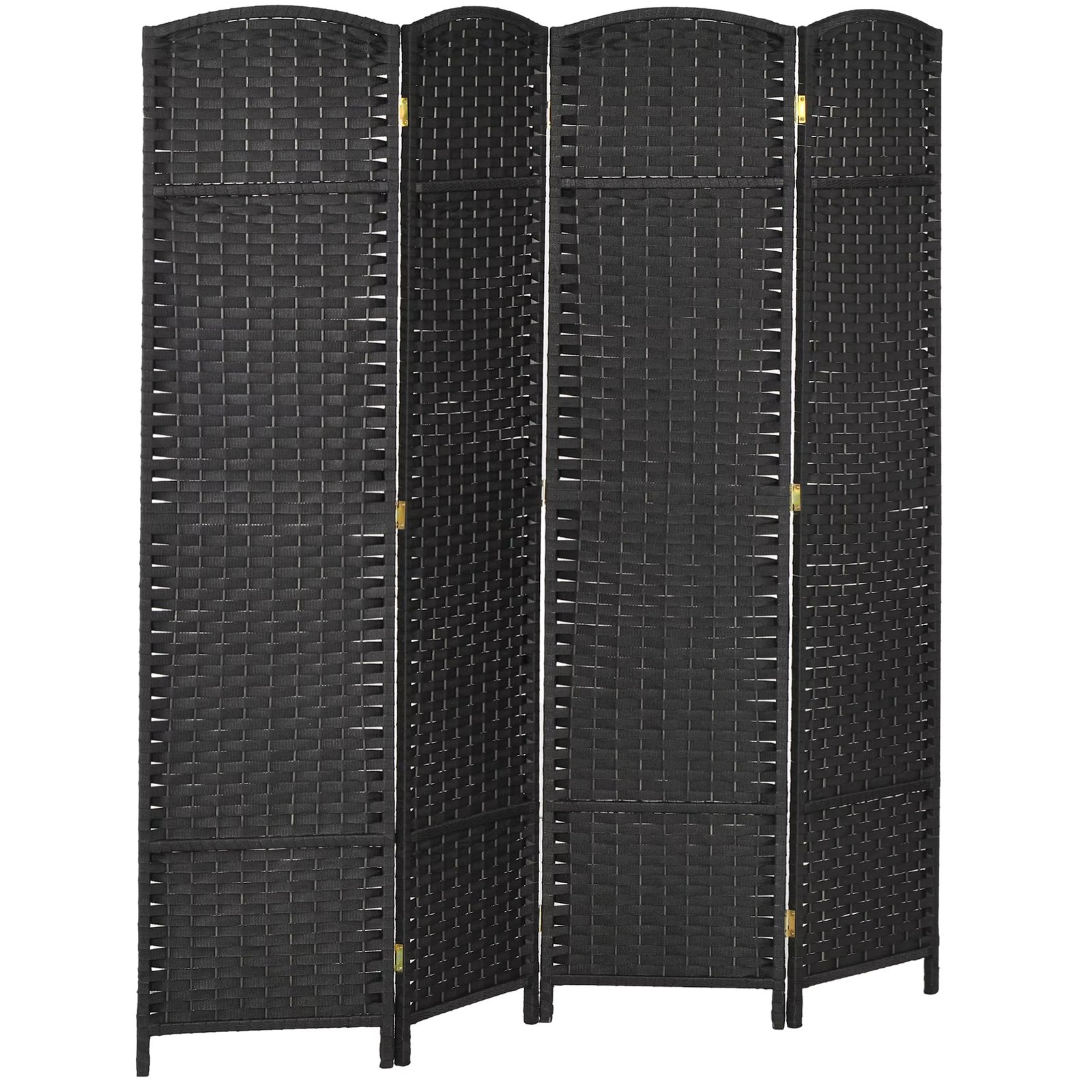 HOMCOM 4 Panel Room Divider Freestanding Folding Privacy Screen Black