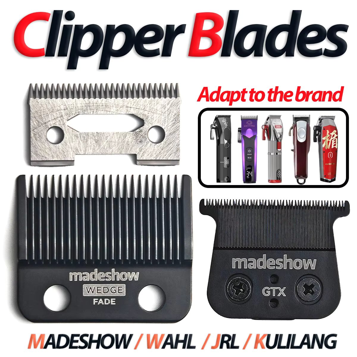 Madeshow KULILANG M5F M10 R66 R77F Original Ultra Thin Fade Blade Hair Clipper Wedge Cutter Head Trimmer Replacement Accessory