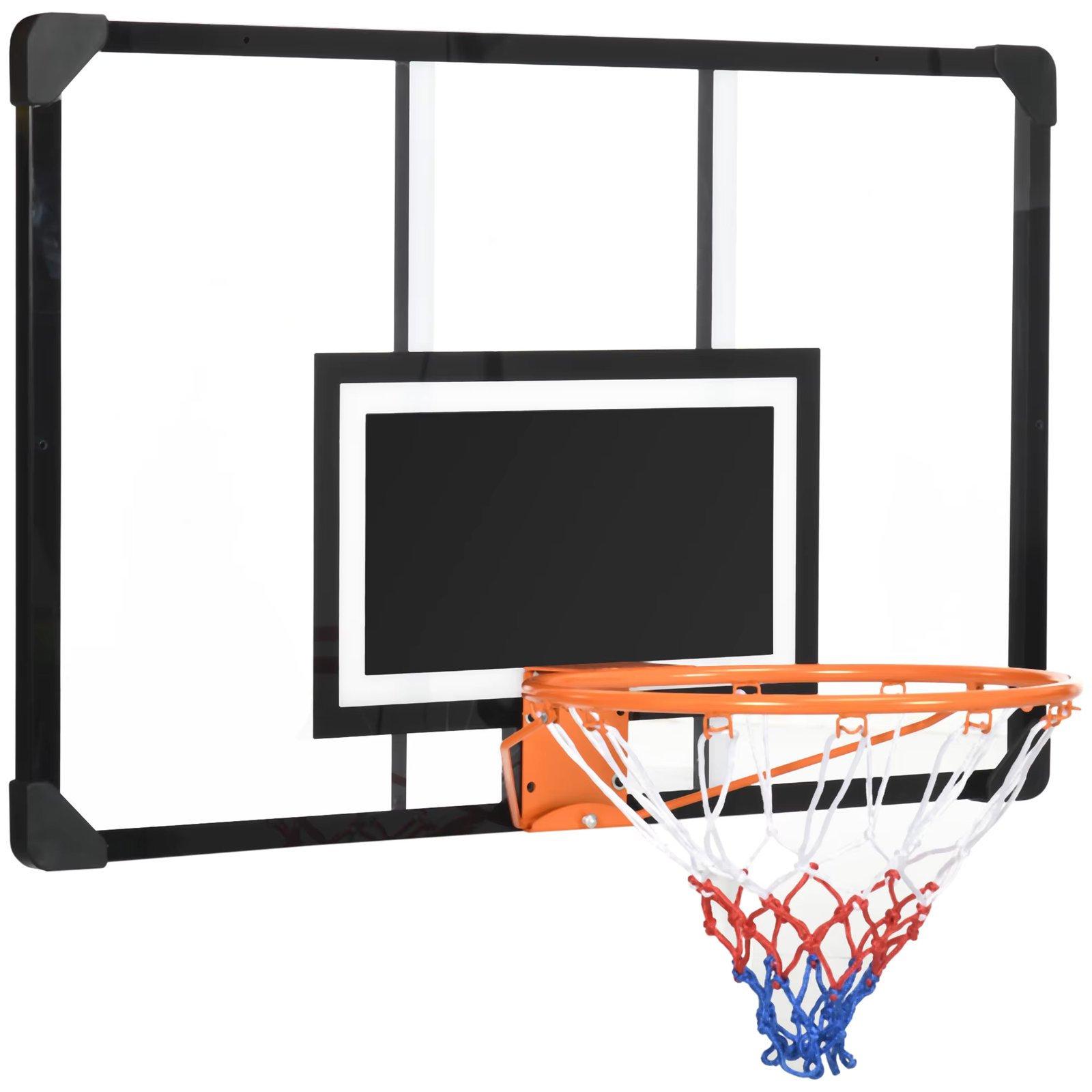 SPORTNOW basketball basket with net basketball hoop wall with board and steel frame for indoor and outdoor use 113x61x73 cm black