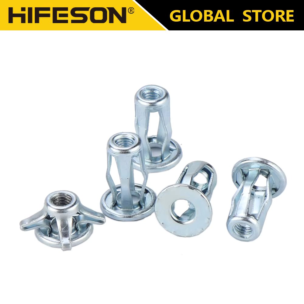 10pcs/20pcs/50pcs M4 M5 M6 M8 Jack Nuts Expansion Clamp Petal Rivet Lock Nuts Bolt Hollow Wall Iron Alloy Rivets Fixed 1/4 10-24
