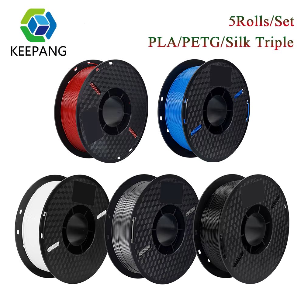 KEEPANG 5KG PLA PETG Triple Silk PLA Filament 1.75mm Neatly Wound Colorful 3D Printing Materials for FDM 3D Printer Filaments