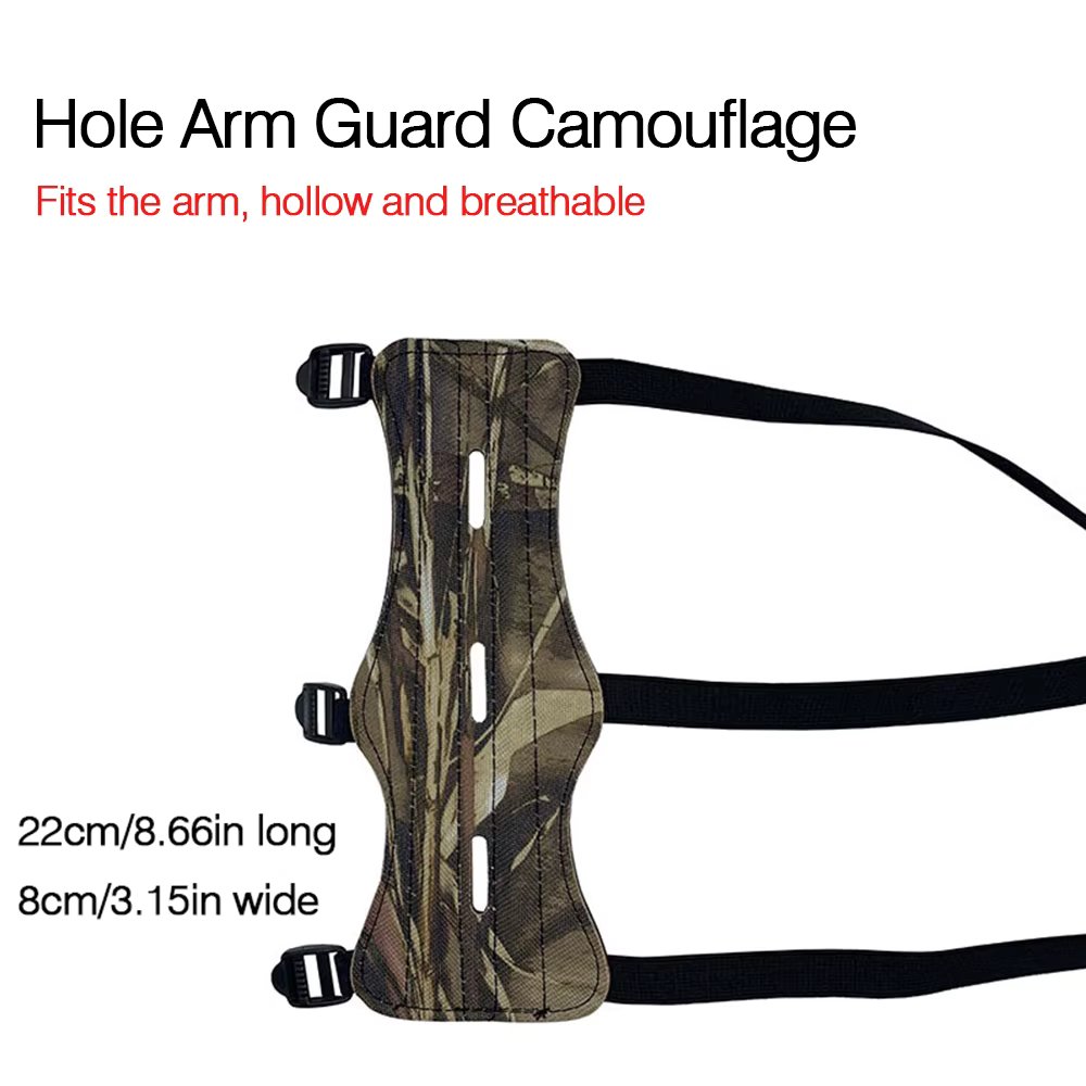 Thickened arm guard with holes camouflage color PU material traditional bow recurve bow bow and arrow outdoor archery protective