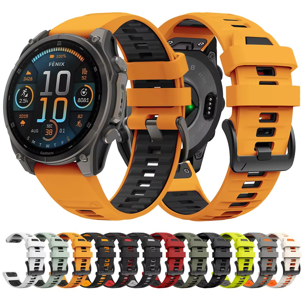 1:1 Fenix8 Watch Band For Garmin Fenix 8 47mm 51mm E 7 7X 6 6X 5 5X/Epix Pro/Enduro 3 QuickFit 22mm 26mm Silicone Strap Bracelet