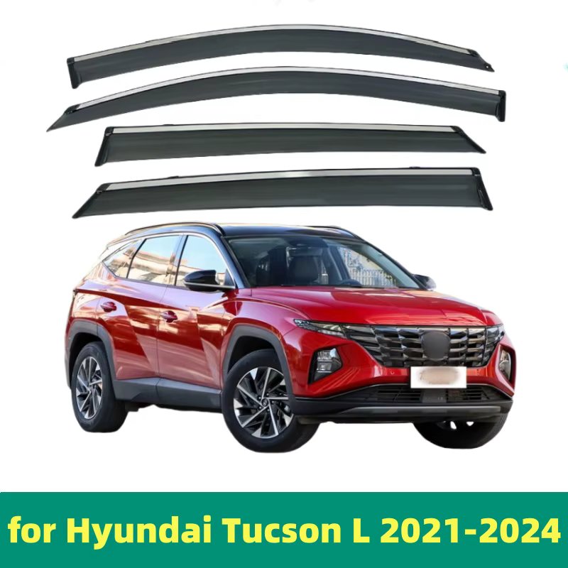 For Hyundai Tucson L 2021-2024 Window Visor Side Vent Rain Guard Deflectors Shade Shield Shelter Protector Steering Steel Trim