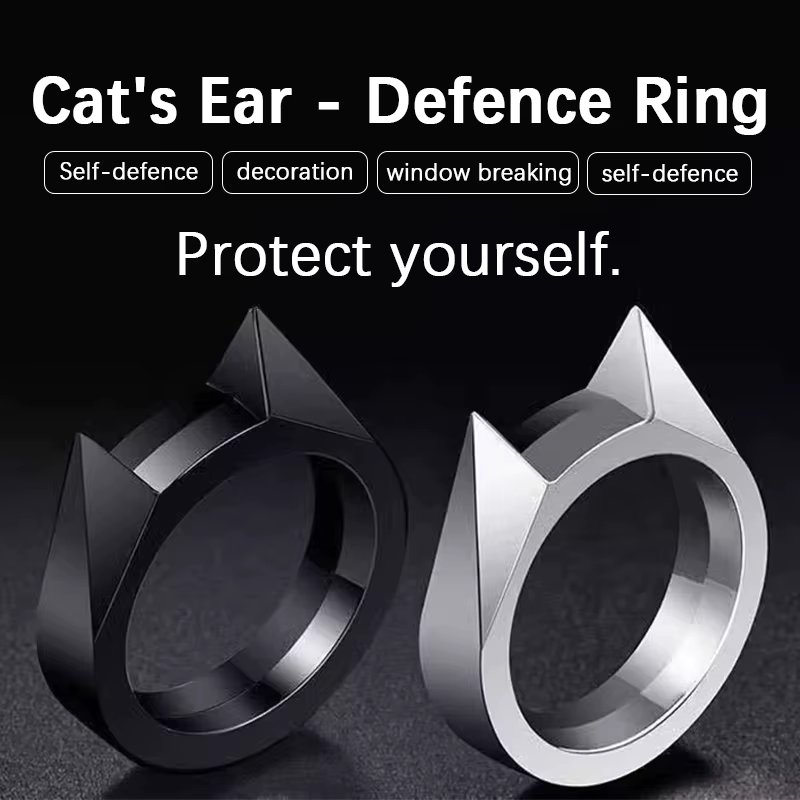Defend Yourself】Outdoor Equipment Men Women Defend Yourself Finger Tiger Wolfproof Weapon Trigger Finger Cat Earring Finger Wind