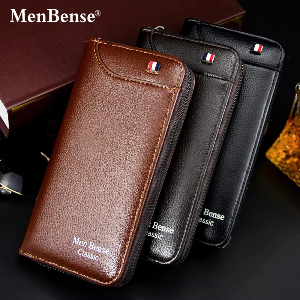 New Long Wallet Men's Zip Multi-card Space Large Capacity Card Bag Clutch Bag Fashion Casual Long Money Clip Coin Bag