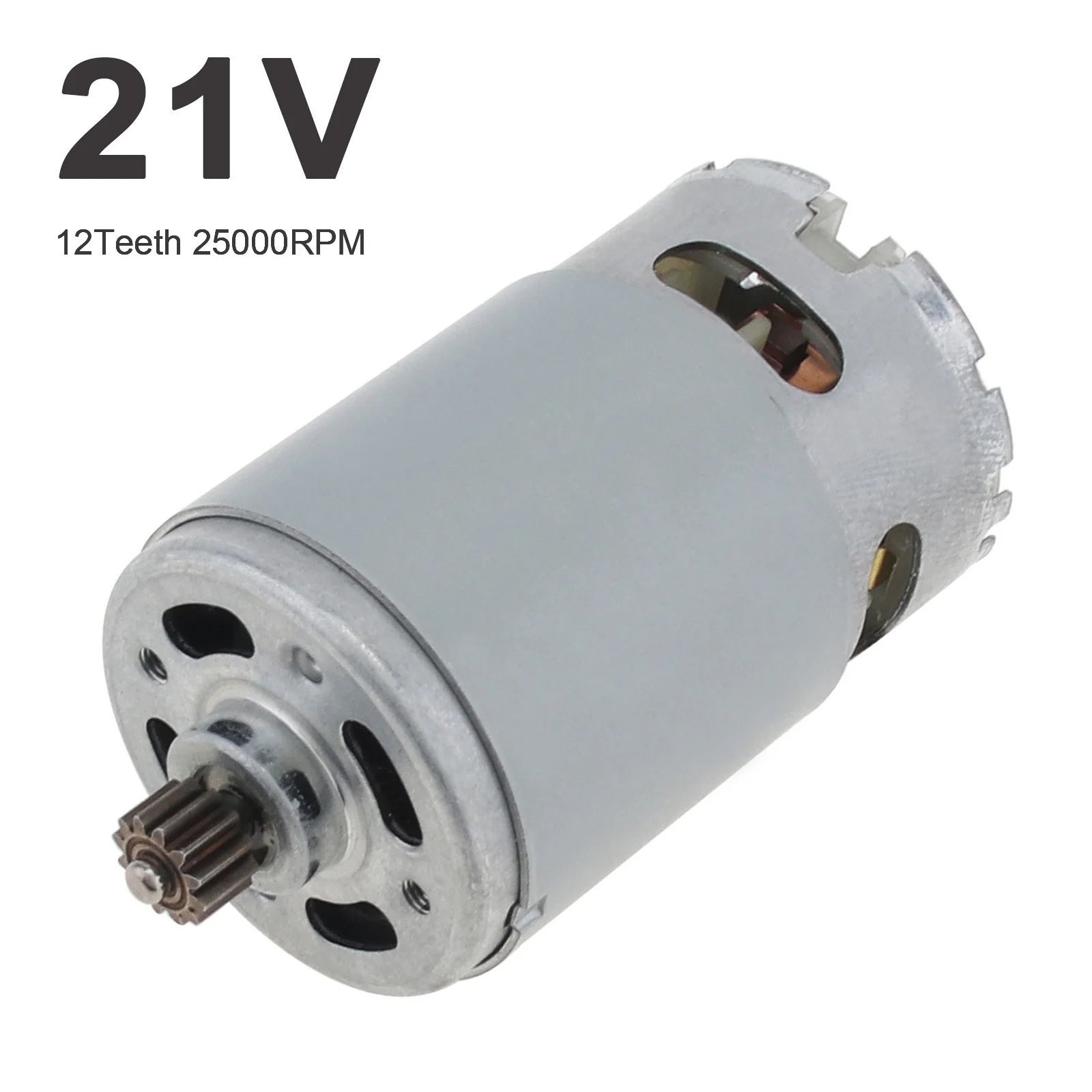 RS550 DC Motor 21V 12 Teeth 25000 RPM Micro Motor for Electric Drill / Screwdriver with Two-speed High Torque Gear Box