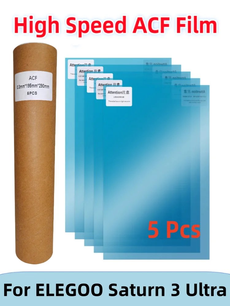 5Pcs ACF Film 10 Inch 290*195mm for Saturn 3 Ultra Saturn 4 Ultra 12K 0.3mm UV Resin 3D Printers Release Films ACF Sheet LCD SLA