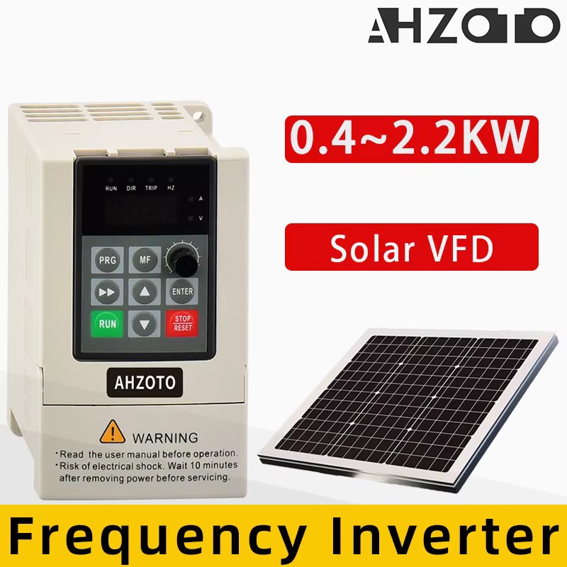 AHD12 Solar VFD 220V 0.4/0.75/1.5/2.2KW Economical Variable Frequency Drive Converter for Motor Speed Control Inverter
