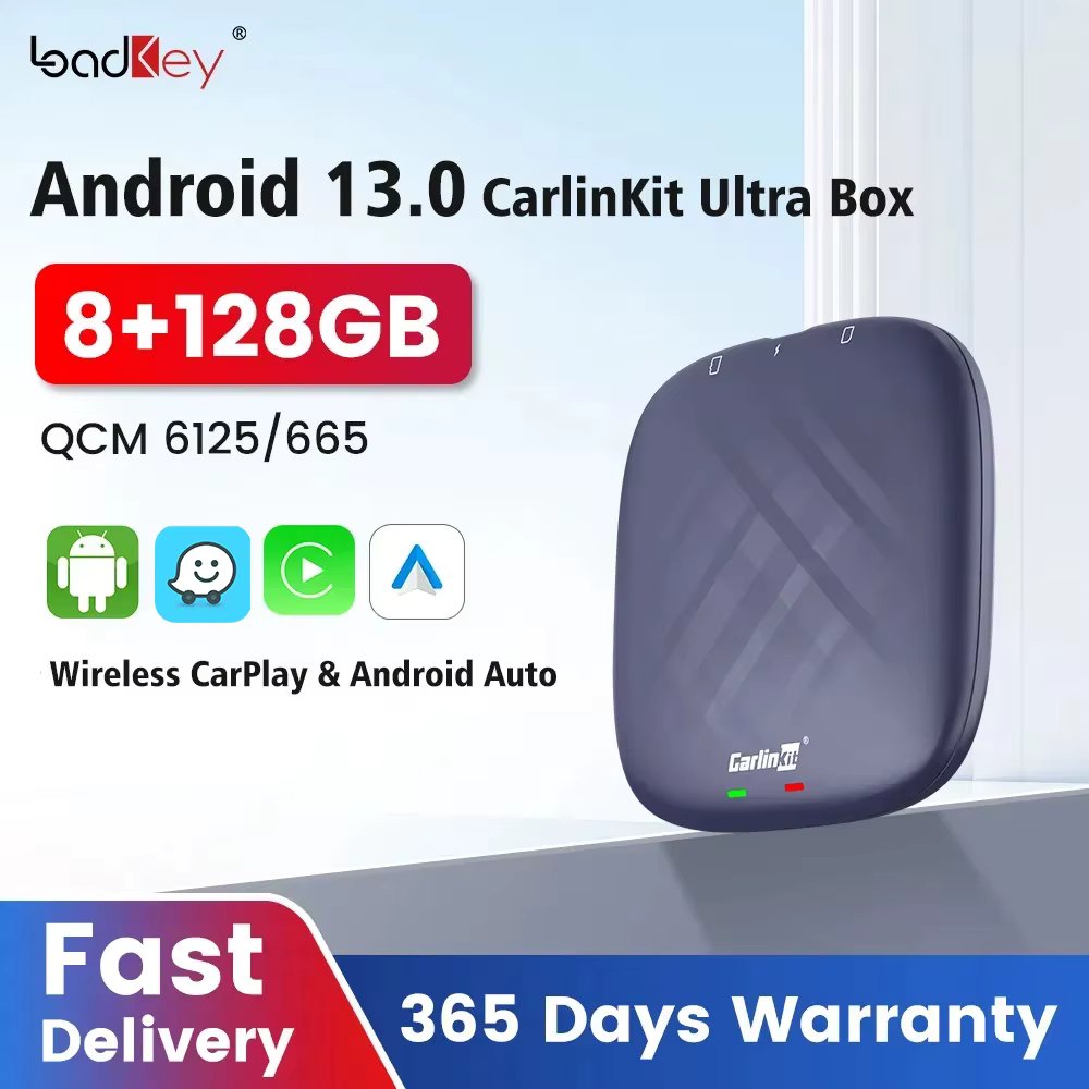 Carlinkit Android 13 Tv Box 8+128G Ultra For Netflix YouTube Spotify Wireless CarPlay Android Auto QCM665 4GLTE Play Store GPS