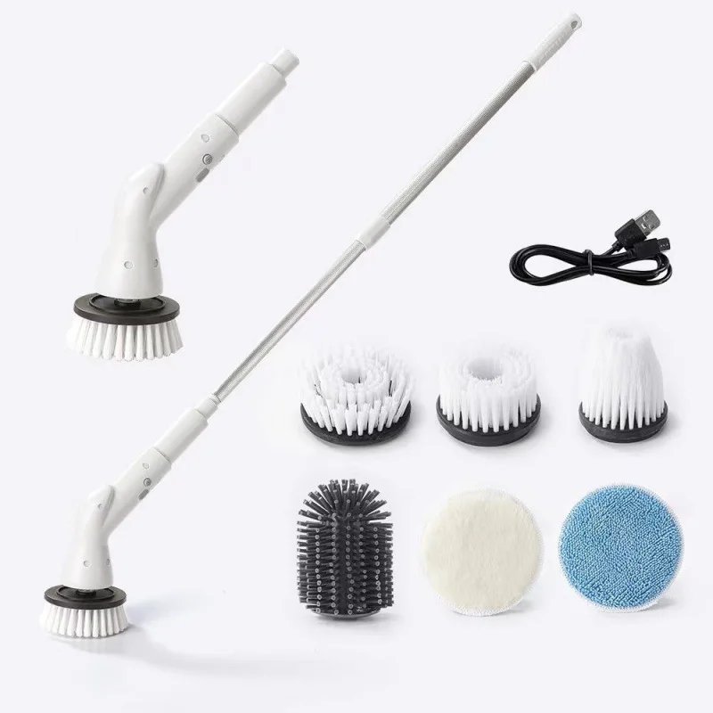 Electric Cleaning Brush Long Handle Retractable Bathroom Toilet Brush Home Multifunctional Automatic Floor Electric Brush Mop