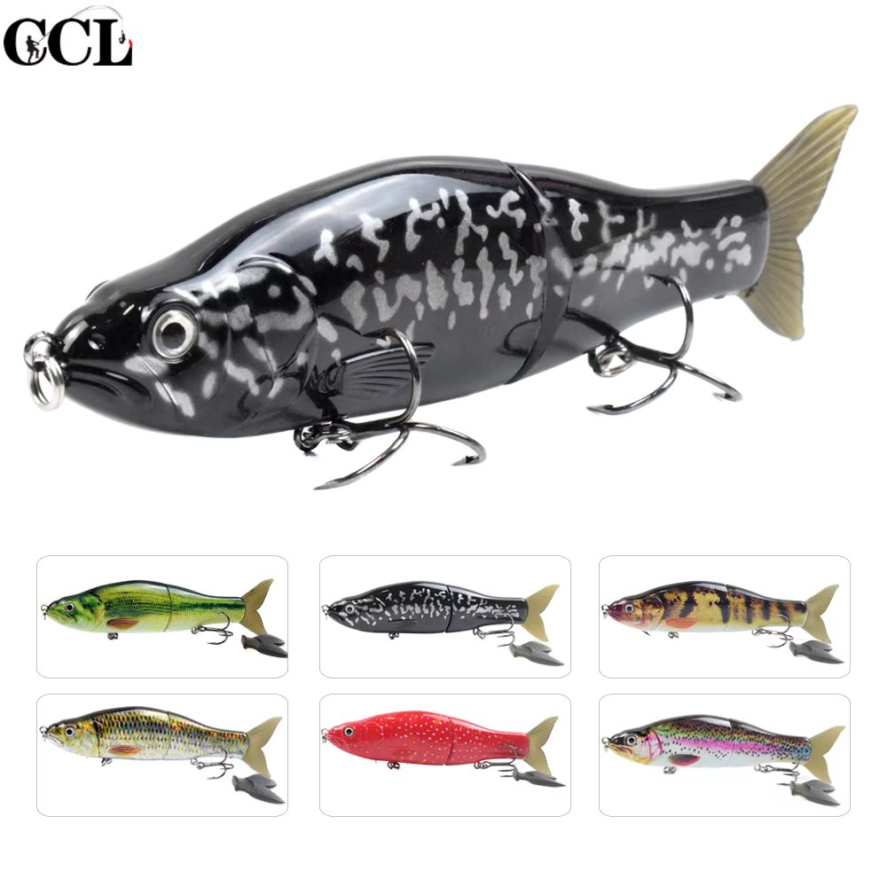 CCLTBA 6.5inch 56g Wobbler Jointed Fishing Lures Hard Glide Bait  Soft Tail Float Slide Swimbait Bass Fishing Tackle