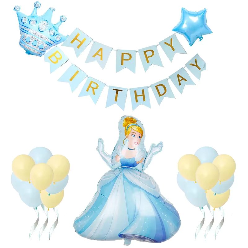 Disney Children's Birthday Party Decoration Cartoon Snow White Cinderella Balloon Set