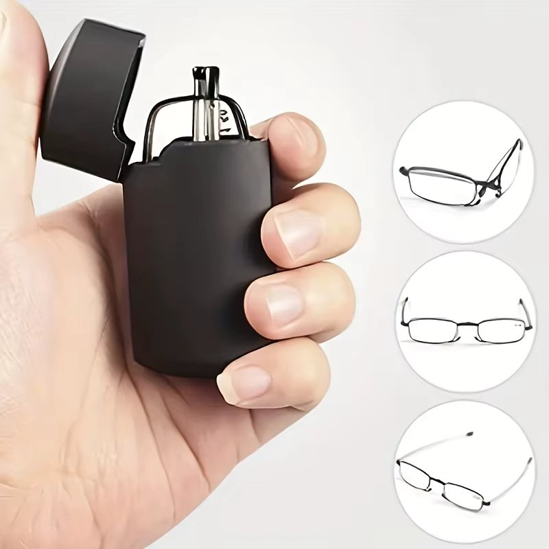 Unisex Foldable Reading Glasses for Presbyopia Stylish Comfortable Spring Hinge Computer Screen Friendly with Protective Case