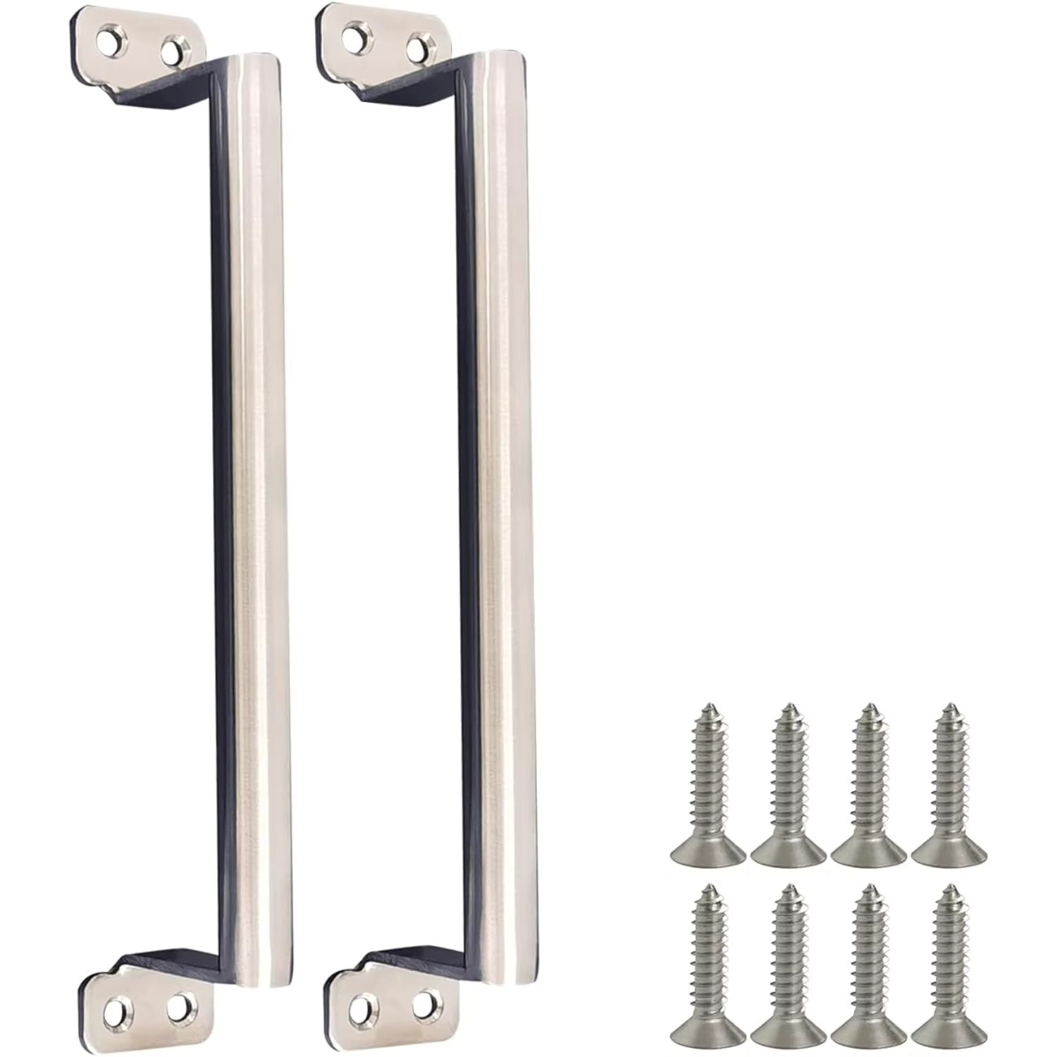 2pcs Stainless Steel Gate Handle Big 22cm(8-7/10") Barn Door Pull Hardware for Kitchen Outdoor Fence Pantry (Big)