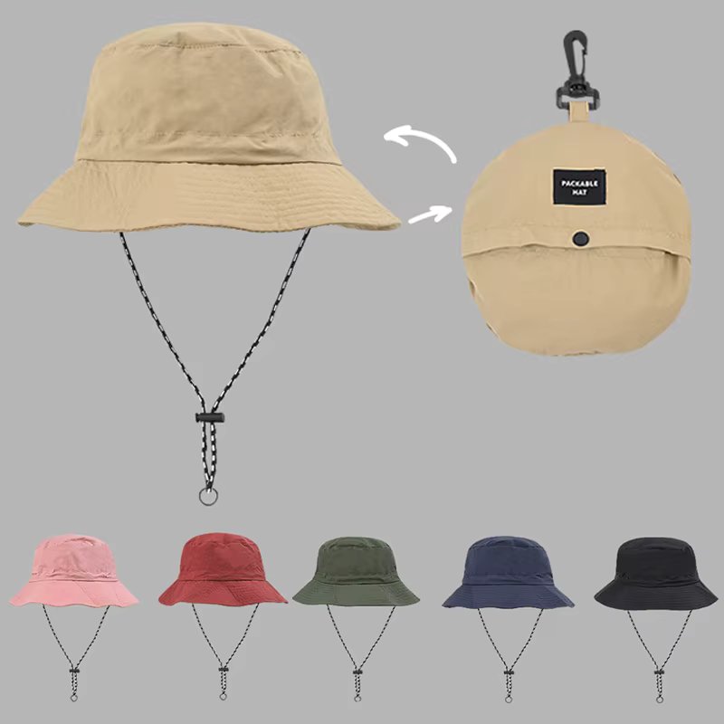 Pocket Climbing Hat Bucket Hat Bungage Camping Fishing Hat