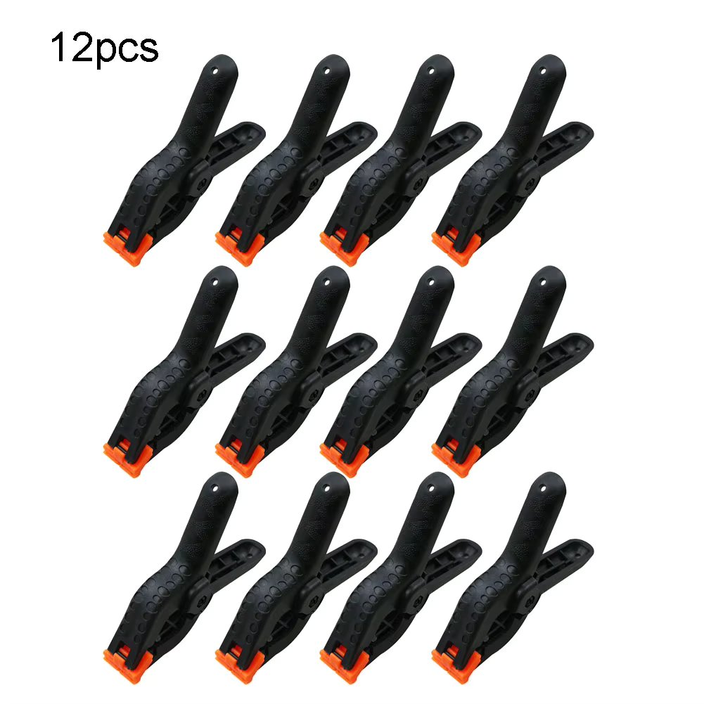 12pcs 2inch Spring Clips Woodworking Tools Plastic Nylon Clamps Photo Studio Background Spring Clamp Fixed Clip Hand Tool
