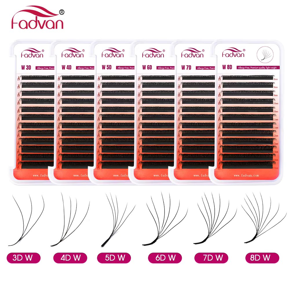 FADVAN 5D/4D/3D/YY Lashes 0.07/0.05 C/D Curl 3D/4D/5D/6D/7D/8D W Shape Lashes Natural Soft Professional Lashes