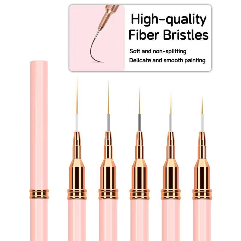 5 Pieces Set Liner Brush for Nail Art Painting,Fine Liner Brushes for Nails,Liner Nail Brush Set for Acrylic