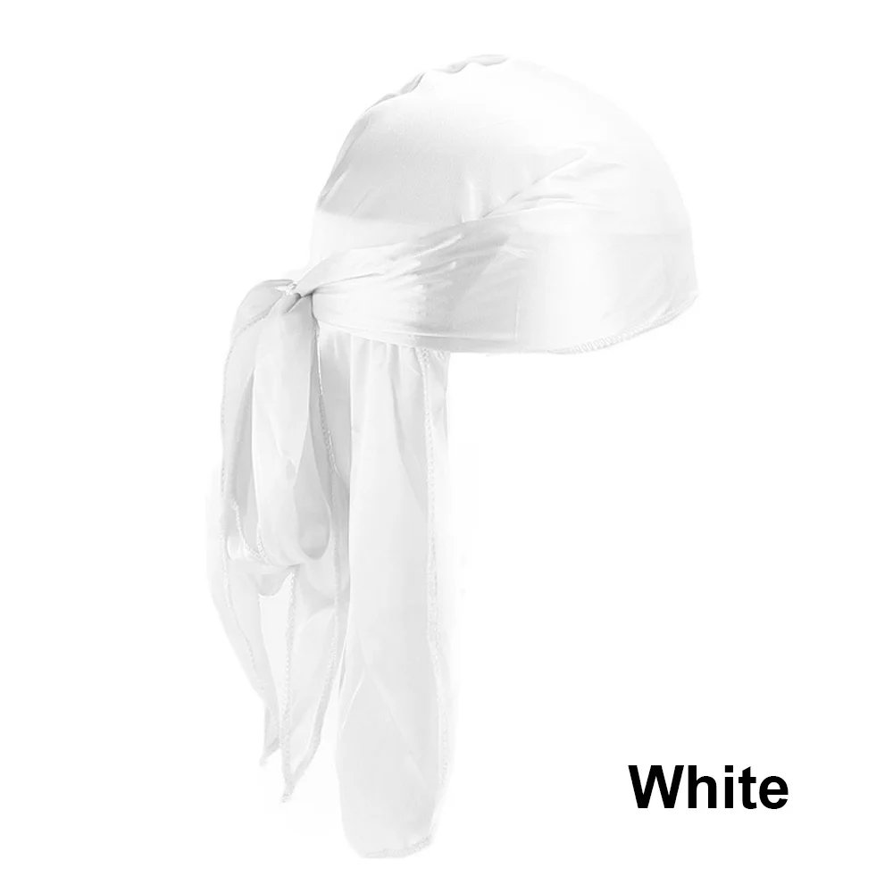 1PC Bandana Pirate Hat Men Women Silk Durag Turban Hijab Hat Chemo Cap Elastic Adjustable Fashion Cancer Head Scarf Night Cap
