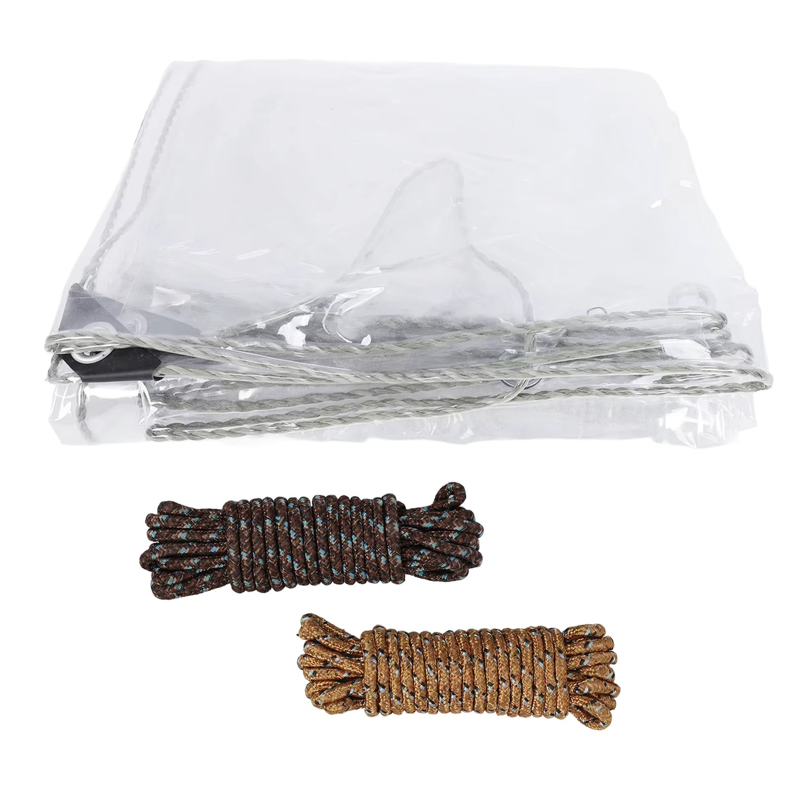 3m*5m Transparent Raincloth With Rope And Tie, Soft Glass Tarpaulin, oil-proof tablecloth, windproof transparent tarpaulin