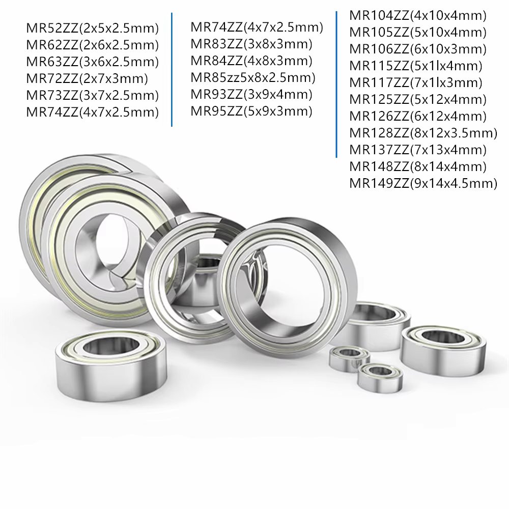 1-50pcs MR Series MR52 MR62 MR63 MR72 MR73 MR74 MR83 MR84 MR85 MR93 MR95 MR105zz To MR149zz Bearing Metal Shielded Ball Bearings