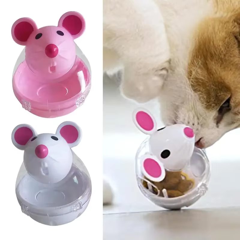 Cat Food Ball Dispenser Interactive Slow Feeder Small Treat Toy For Cats Pet Puppy Mice Leakage Adjustable Tumblers Supplier Toy
