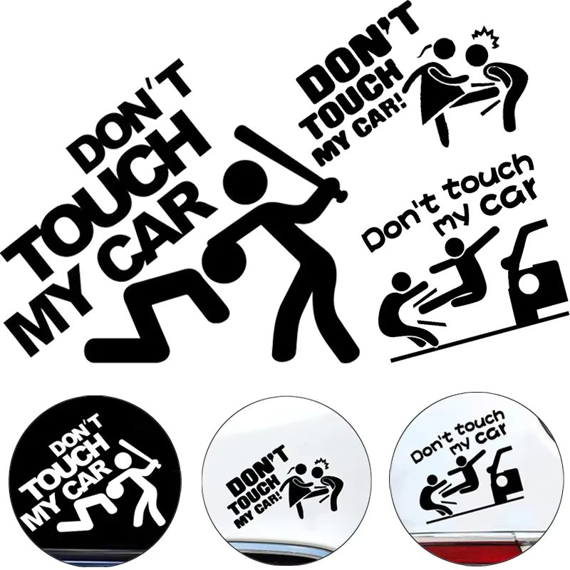 Creative Funny DON'T TOUCH MY CAR Personalized Reflective Stickers Car Bicycle Decal Decorative Sticker Exterior Accessories
