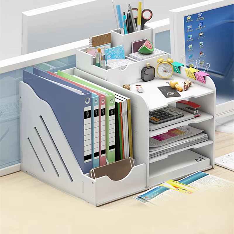 Desk Bookshelf File Storage Rack With Drawer Children's Bookshelf Pen Holder Design Bookcase For Home