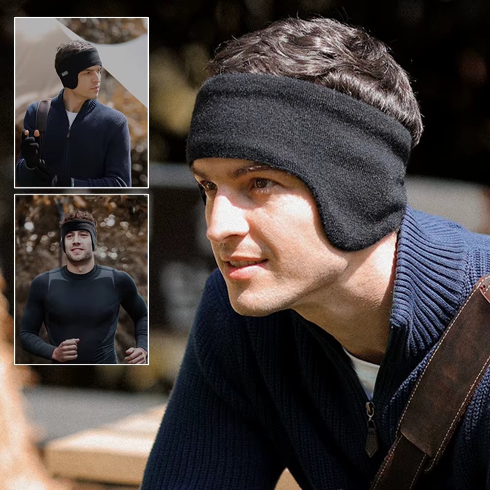 Men Winter Warm Earmuffs for Outdoor Sports Ski Riding Windproof Double Layers Ear Protection Headset High Elasticity Ear Cover