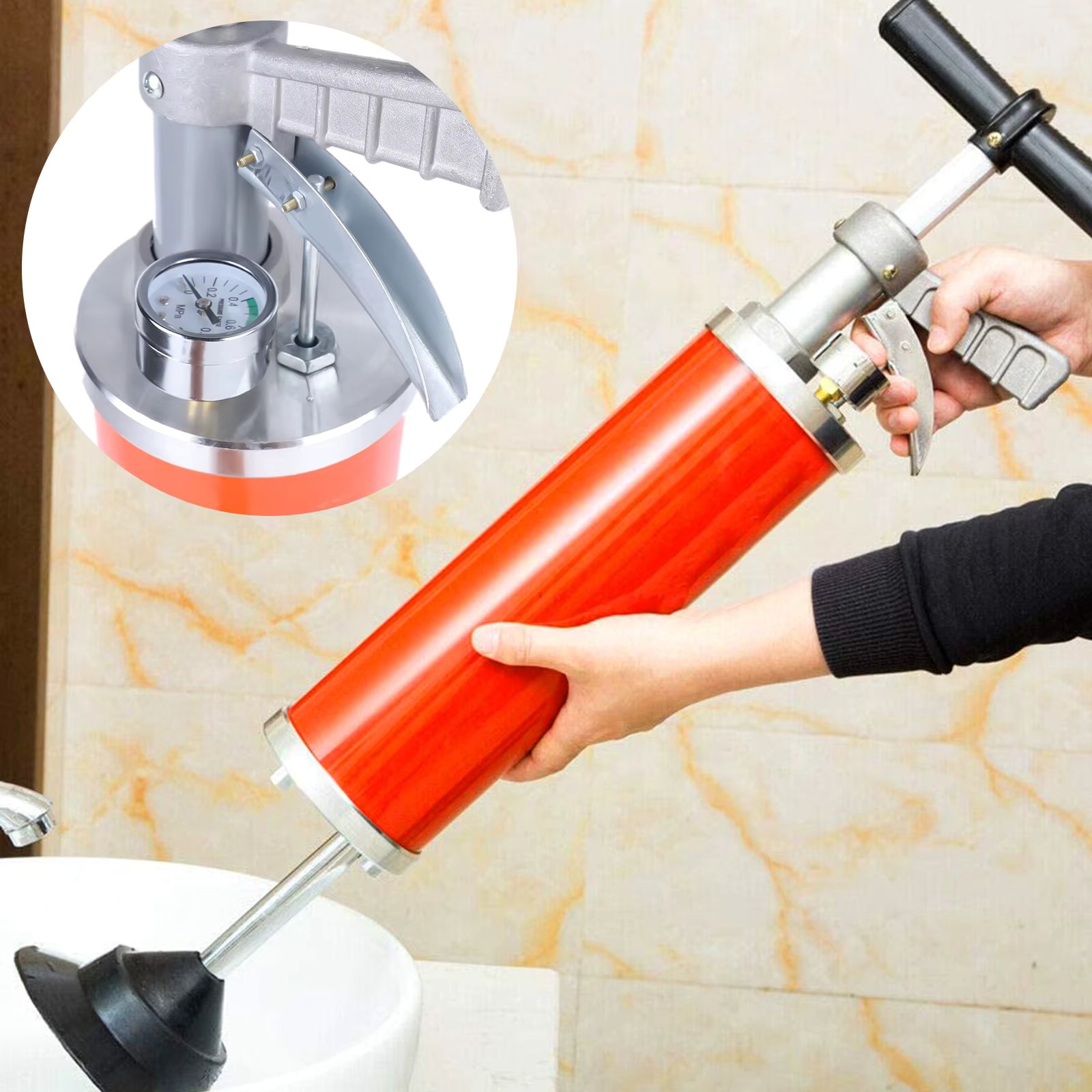 Manual  Drain Tube Unblocker Cleaning Tool Drain Buster Plunger Power Suction Toilet Sink Clog Pipe Cleaning Machine