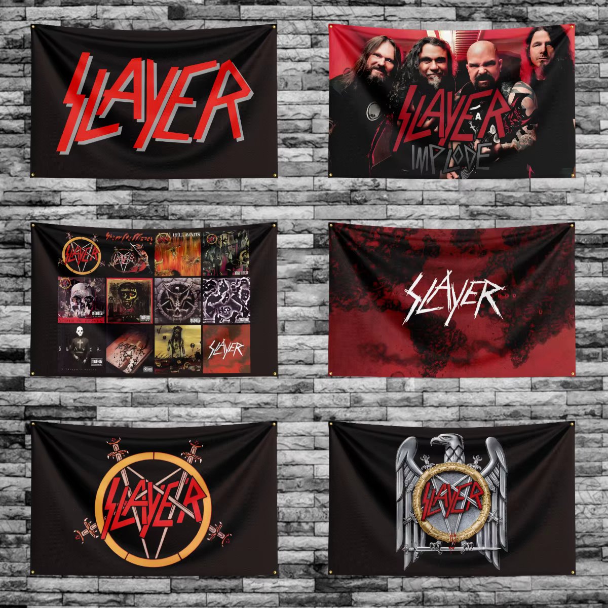 3x5 Ft S-Slayers Heavy Rock Band Flag Polyester Digital Printing Banner for Bedroom Wall Art Out Door Tapestry Decoration
