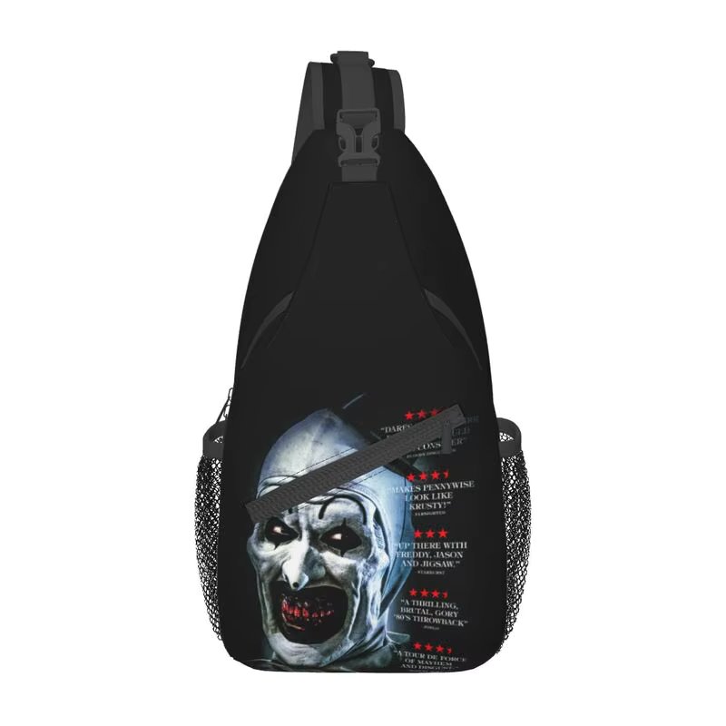 Custom Halloween Clown Horror Movie Terrifier Sling Crossbody Chest Bag Men Fashion Shoulder Backpack for Traveling