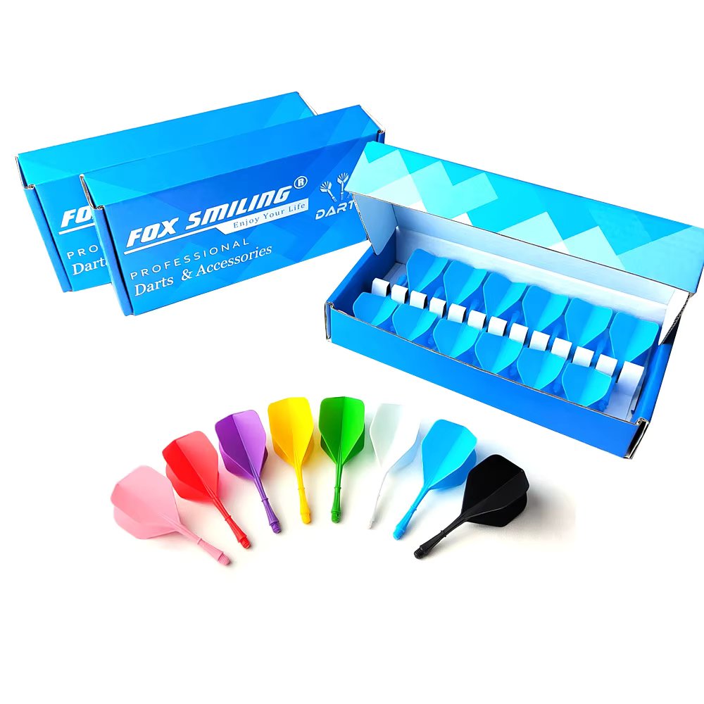 FOX SMILING Dart Flights Shafts 12PCS Integrated Dart Flights and Shafts 2BA Screw in-one Dart Accessorie Set Durable Anti-Fall