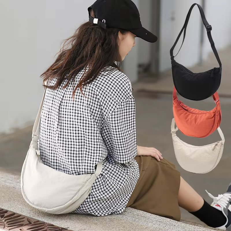Women Half Moon Mini Cross bag men's dumplings bag waterproof men's slingback Women's Travel student cellphone auxiliary bag