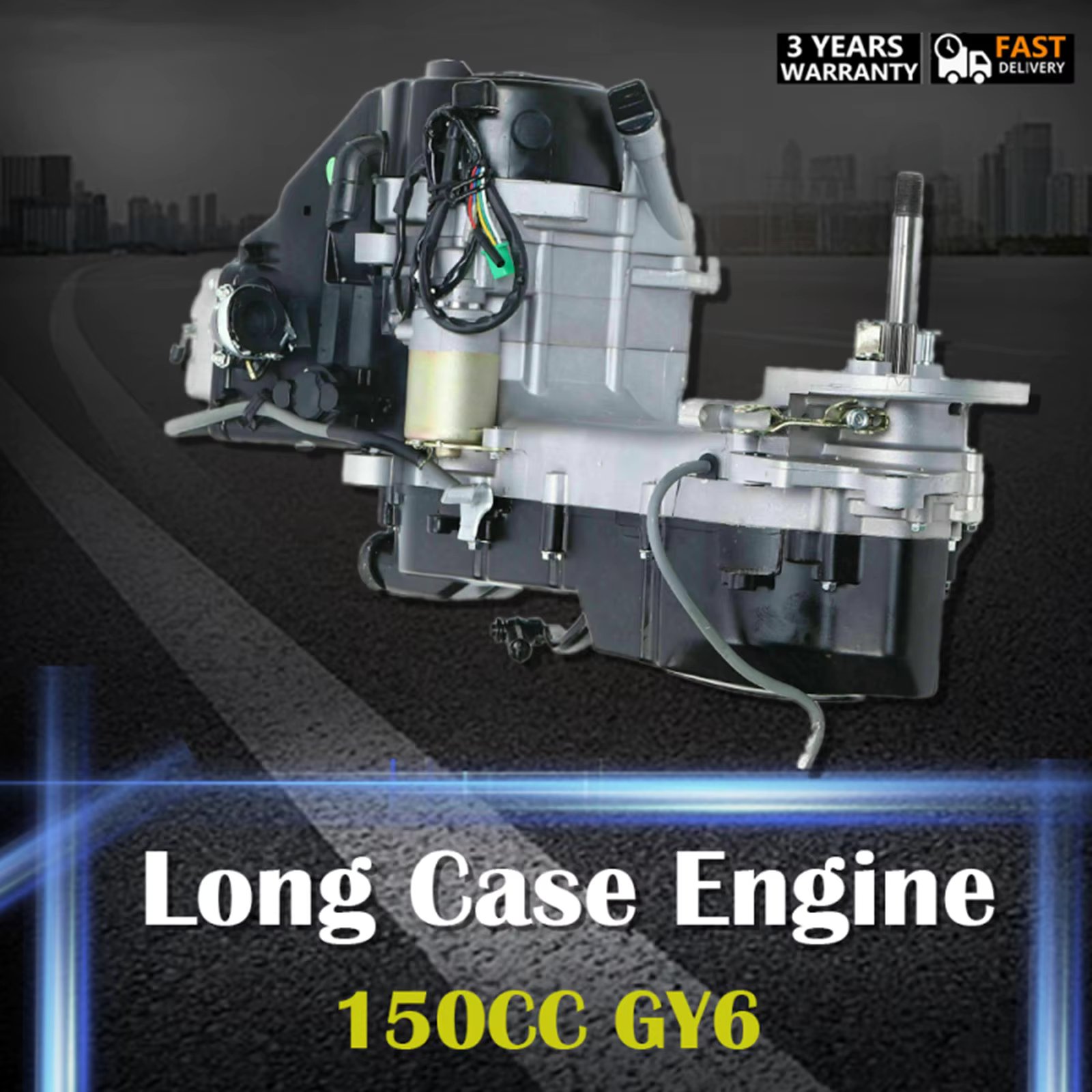 150CC 4 Stroke Long Case Complete Engine GY6 Single Cylinder for Scooter ATV Go Kart CVT Engine
