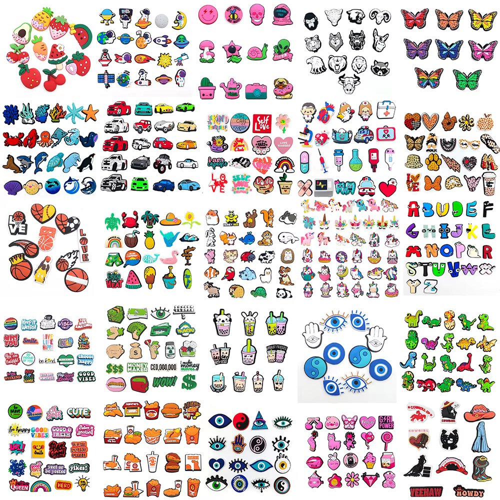 Hot 25 Set Cute Cartoon Shoe Charms for Clogs Sandals Decoration Slippers Accessories for Children Girls Party Gifts