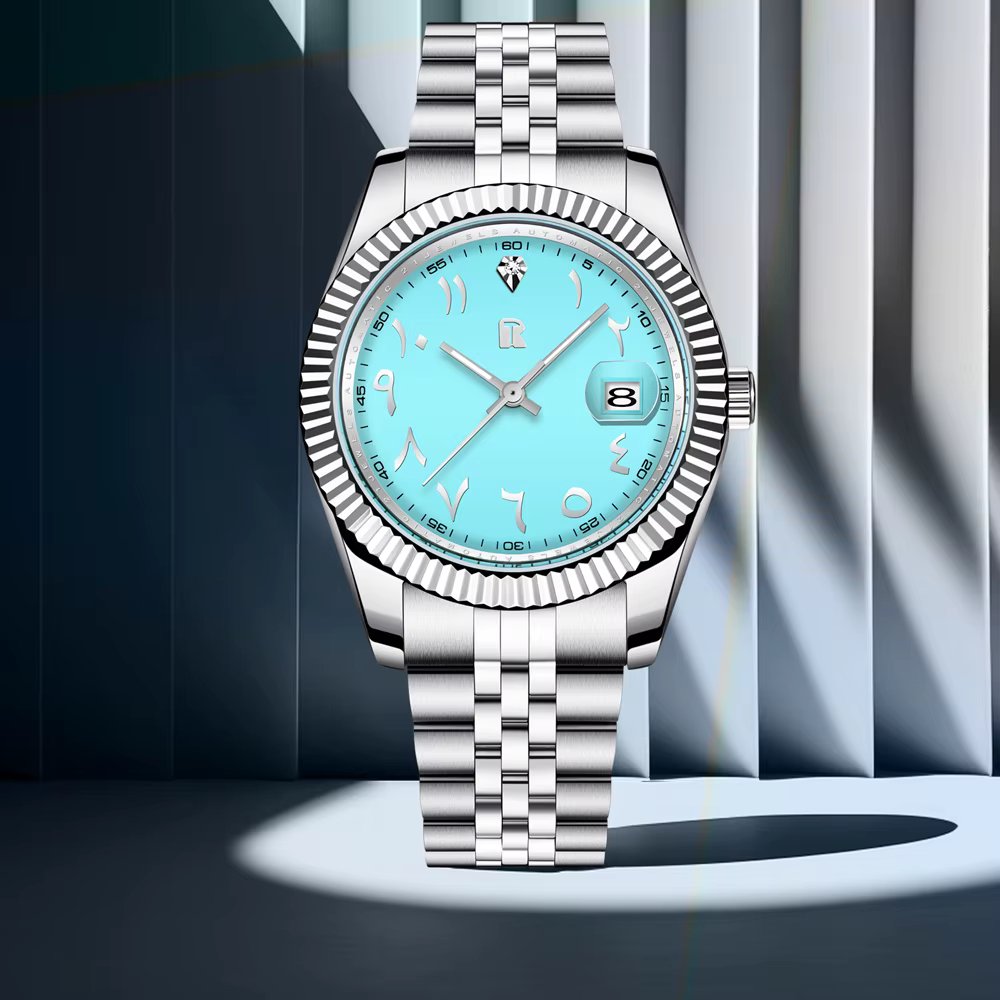 RollsTimi 2025 New Men's Luxury Automatic Watch 39mm Stainless Steel Mechanical Wrist Watch for Men Classic Wristwatch Ice blue