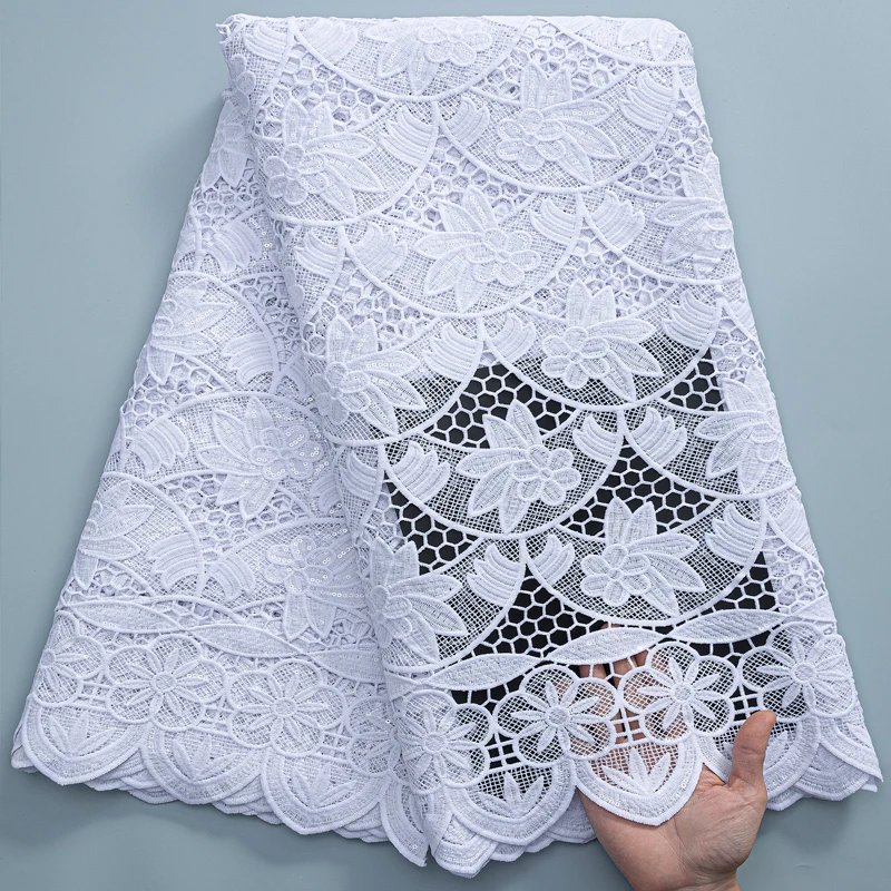 10White Sequins Lace