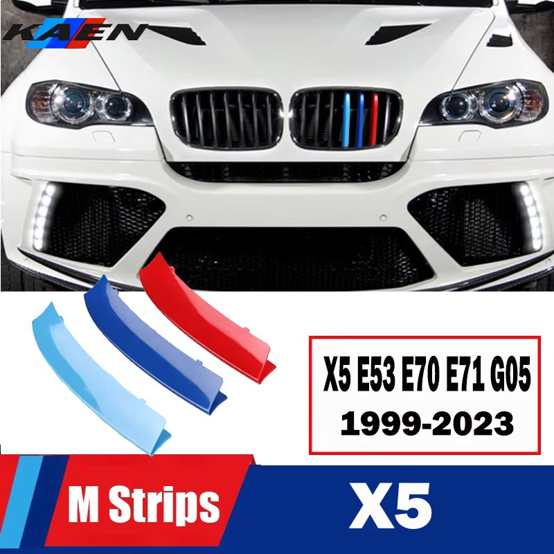 3pcs ABS Car Grille Sticker Strip Cover Trim Clip For BMW X5 E53 E70 F15 G05  2020 2019 2018 2017 2016 2015 2014 2013 2012 99-11